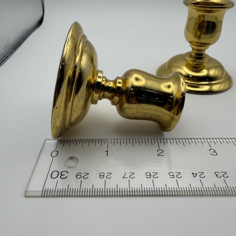 Partylite Brass Candle‎ Holders Set Gold Tone Taper Candlesticks Pair 2 - Picture 7 of 7